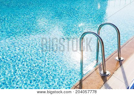 Blue Swimming Pool With Stair