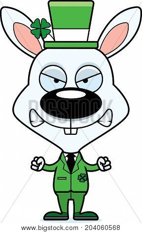 Cartoon Angry Irish Bunny