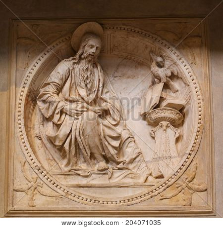 Statue Of Saint Jerome Or Hieronymus In Siena Cathedral