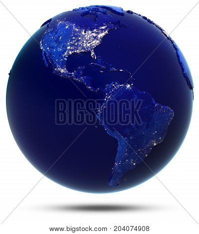 America continent and countries. Elements of this image furnished by NASA 3d rendering