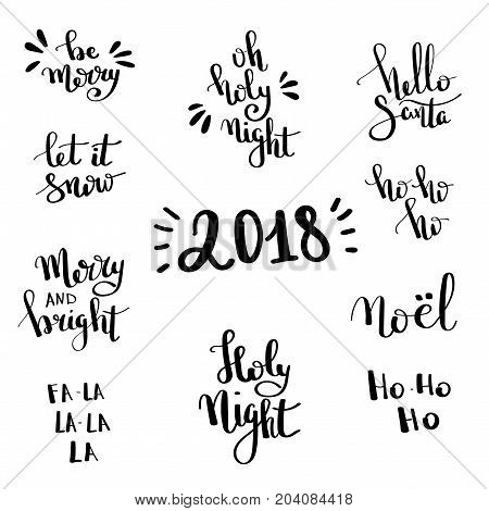 Handwritten Christmas Wishes For Holiday Greeting Cards. Handwritten Lettering. Winter Holiday.
