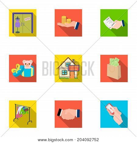 Credit, card, money, bargain, calculator, auction, shop.E- commerce set collection icons in flat style vector symbol stock illustration .