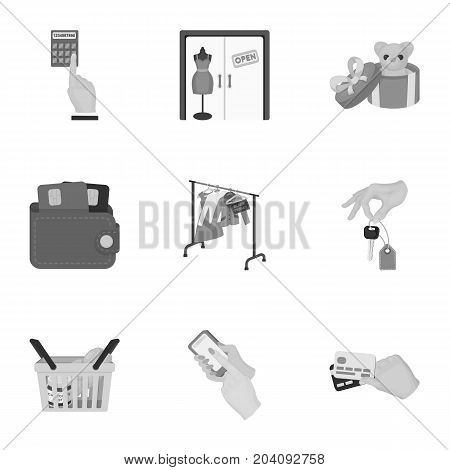 Credit, card, money, bargain, calculator, auction, shop.E- commerce set collection icons in monochrome style vector symbol stock illustration .