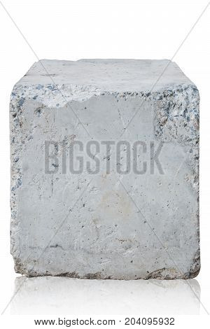 cement block isolated on white background. Clipping path