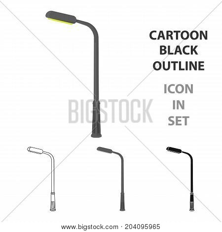 A modern street lamp.Lamppost single icon in cartoon style vector symbol stock illustration .