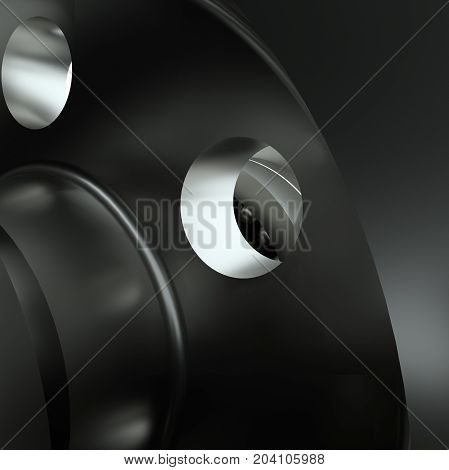 Large cog wheels in gearbox. 3d illustration