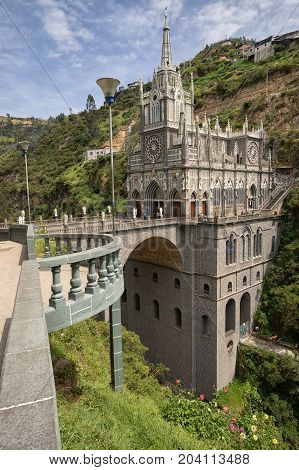 February 23 2017 Las Lajas Colombia: the famous sanctuary built on the top of a canyon