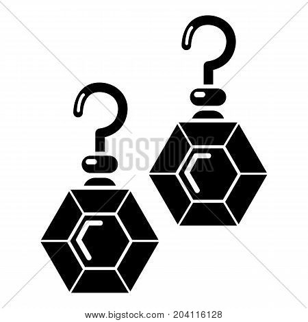 Emerald earrings icon . Simple illustration of emerald earrings vector icon for web design isolated on white background