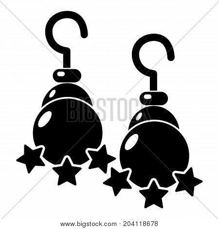Moon star earrings icon . Simple illustration of moon star earrings vector icon for web design isolated on white background
