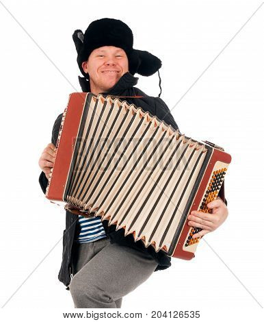 Russian Man With Accordion