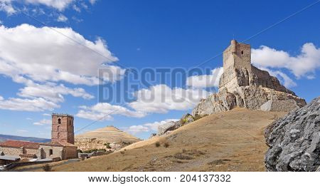 Castle And Santa Maria Del Mar (route Of Cid And  Don Quixote), Atienza,guadalajara Province, Castil