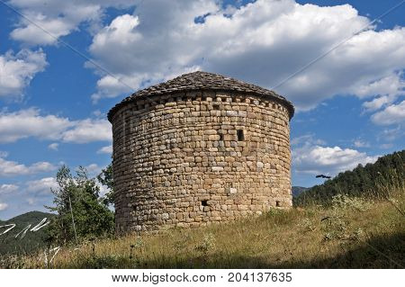 Romanesque Church Of Sant Miquel De Lillet In Bergueda, Barcelona Province,  Catalonia, Spain