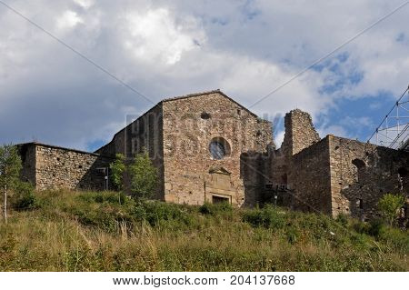 Romanesque  Church Of Santa Maria De Lillet  In La Poble De Lillet, Bergueda, Barcelona ,province,