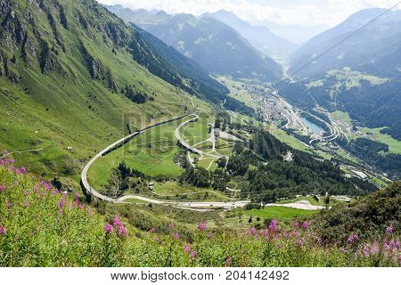 Tremola Old Road Which Leads To St. Gotthard Pass