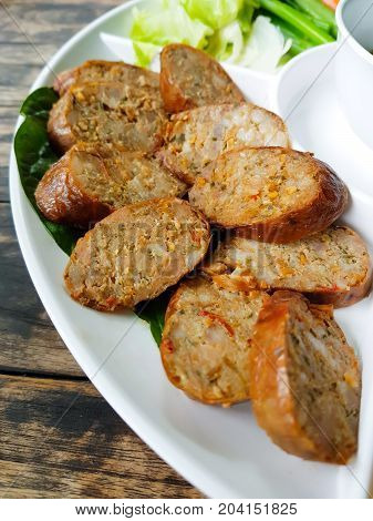 Northern Thai Spicy Sausage called Sai Aua.