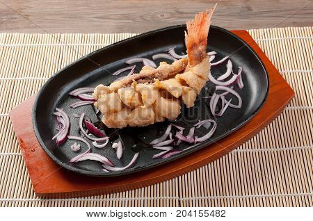 chinese cuisine .burning rockfish  close up meal