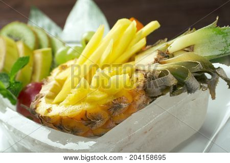 Salad Whit Tropical Fruit And Vegetables