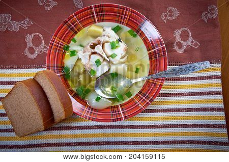 Ukha. Russian home traditional fish soup. , close up meal