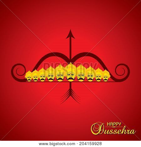 dussehra festival greeting or poster design stock vector