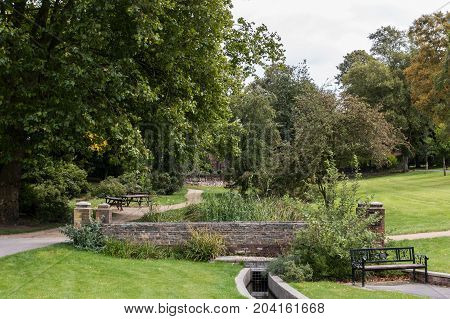 Swadlincote Park Derbyshire water and stone feature.