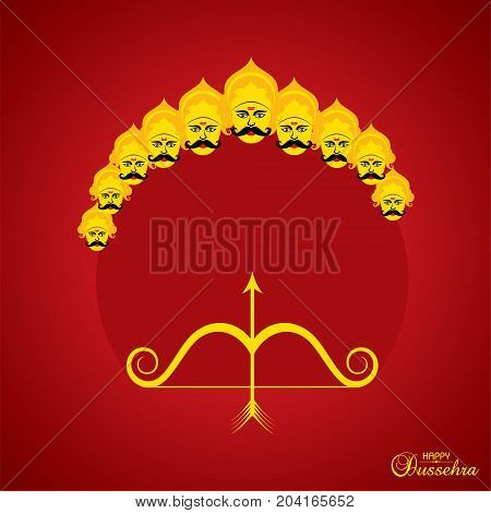 dussehra festival greeting or poster design stock vector