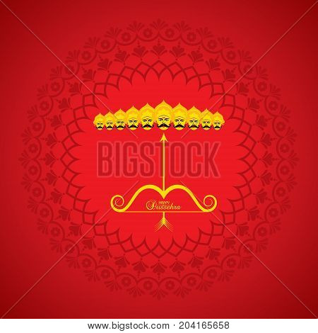 dussehra festival greeting or poster design stock vector