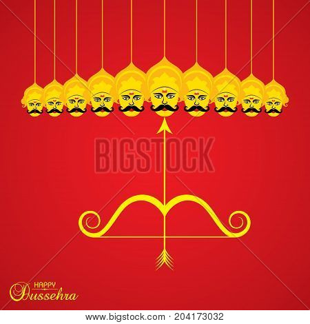 dussehra festival greeting or poster design stock vector