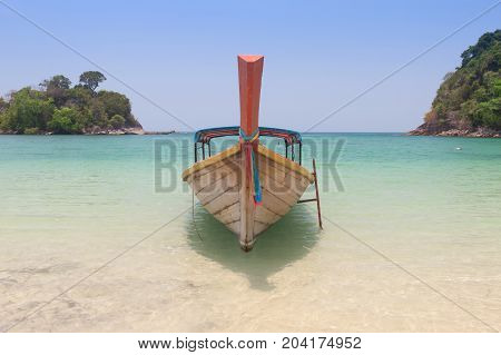 Traditional thai longtail boat at Andaman sea