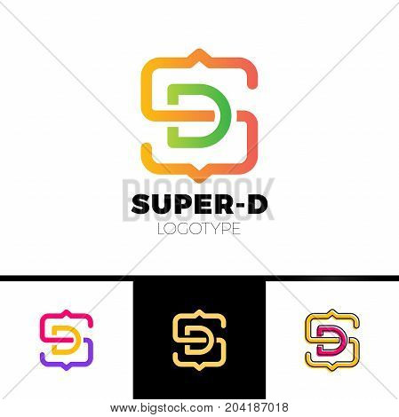 Letter S And D Monogram Square Shape Logo With Code Brackets