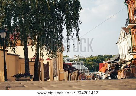 Old town street in the summer evening