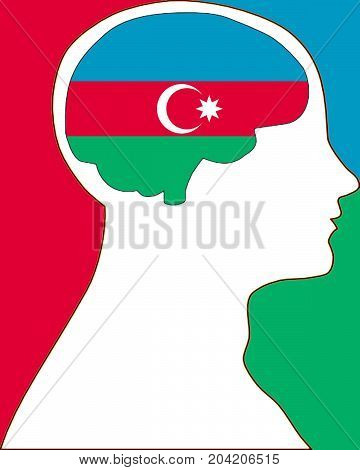Azebaijan in my mind illustration concept symbol