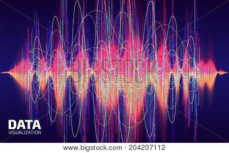 Big Data Visualization. Fractal Element With Lines And Dots Array. Digital Sound Wave. Sound Data Pr