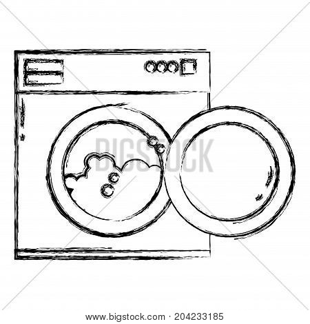 figure nice drayer machine technology to clean the clothes vector illustration