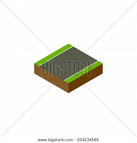 Unilateral Vector Element Can Be Used For Unilateral, Strip, Road Design Concept.  Isolated Without Strip Isometric.