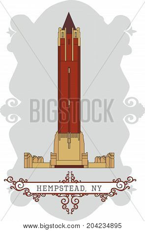 Hempstead Ny Signboard With Jones Beach Water Tower
