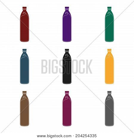 A bottle of water. Water to cool the bicyclist while riding.Cyclist outfit single icon in black style vector symbol stock web illustration.