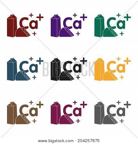 Sources of Calcium icon in black style isolated on white background. Dental care symbol vector illustration.
