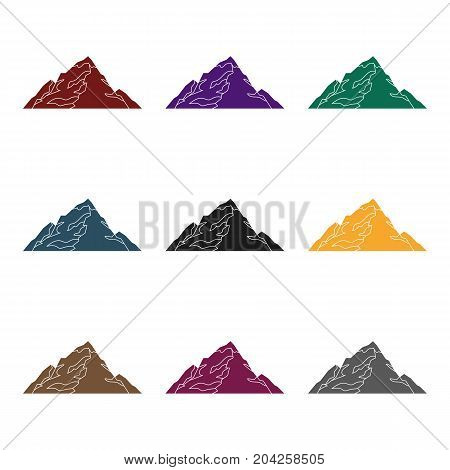 Ice mountain covered with snow.A mountain for skiing.Different mountains single icon in black style vector symbol stock web illustration.
