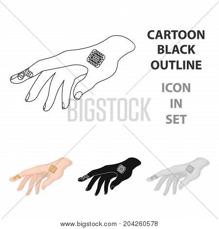 Bactericidal plaster on the arm. Medicine single icon in cartoon style vector symbol stock illustration .