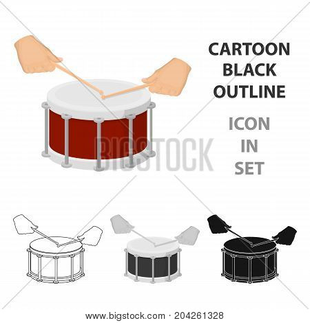 Drum, percussion musical instrument. Drum shot single icon in cartoon style vector symbol stock illustration .