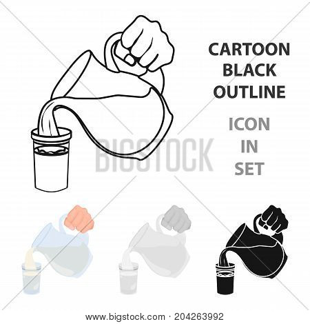 Dairy product in a jug. Food single icon in cartoon style vector symbol stock illustration .