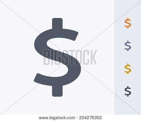 Dollar Sign - Carbon Icons. A professional, pixel-perfect icon designed on a 32x32 pixel grid and redesigned on a 16x16 pixel grid for very small sizes