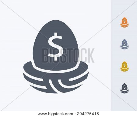 Nest & Egg - Carbon Icons. A professional, pixel-perfect icon designed on a 32x32 pixel grid and redesigned on a 16x16 pixel grid for very small sizes