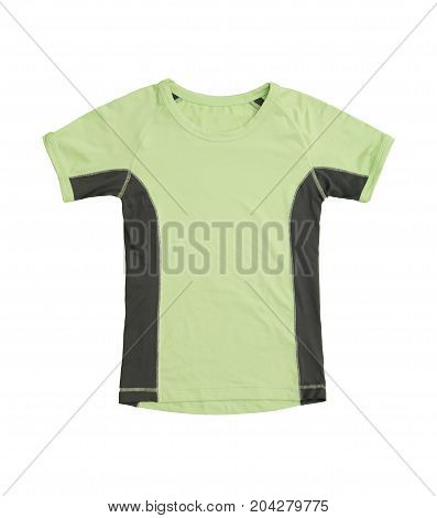 Green And Gray Hiking Sports T-shirt, Isolated On White Background