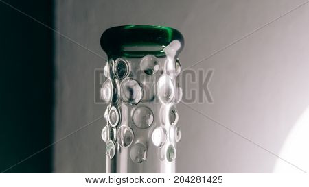 Glass Bongs For Smoking Weed Close-up Soft Focus. Smoking Accessories Marijuana