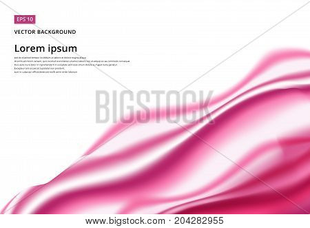 Abstract background Ligth pink curve and wave smooth with copy space Vector illustration