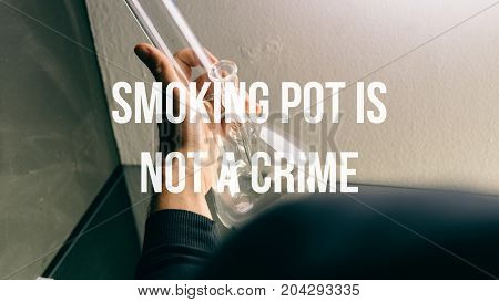 Glass Bongs For Smoking Pot Close-up Soft Focus.  Smoking Pot Is Not A Crime