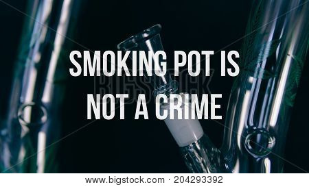 Glass Bongs For Smoking Pot Close-up Soft Focus.  Smoking Pot Is Not A Crime