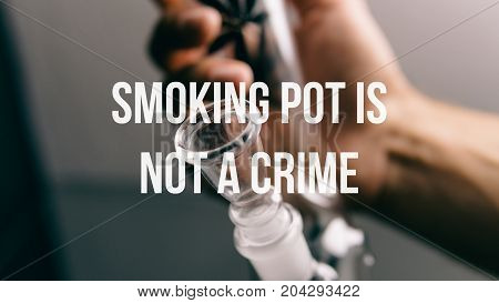 Glass Bongs For Smoking Pot Close-up Soft Focus.  Smoking Pot Is Not A Crime