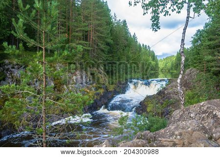 At The Waterfall Kivach, Karelia.